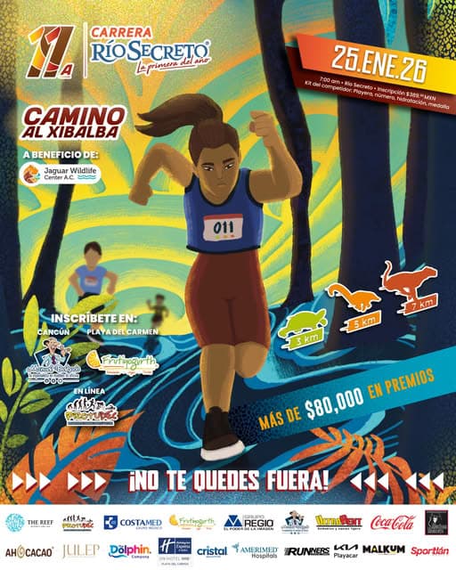 Flyer 11ª Carrera Río Secreto – Camino a Xibalbá