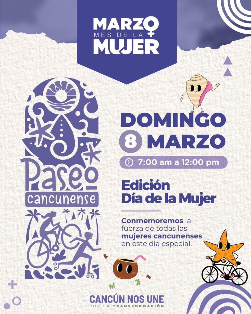 Flyer Paseo Cancuense - Edición Día de la Mujer