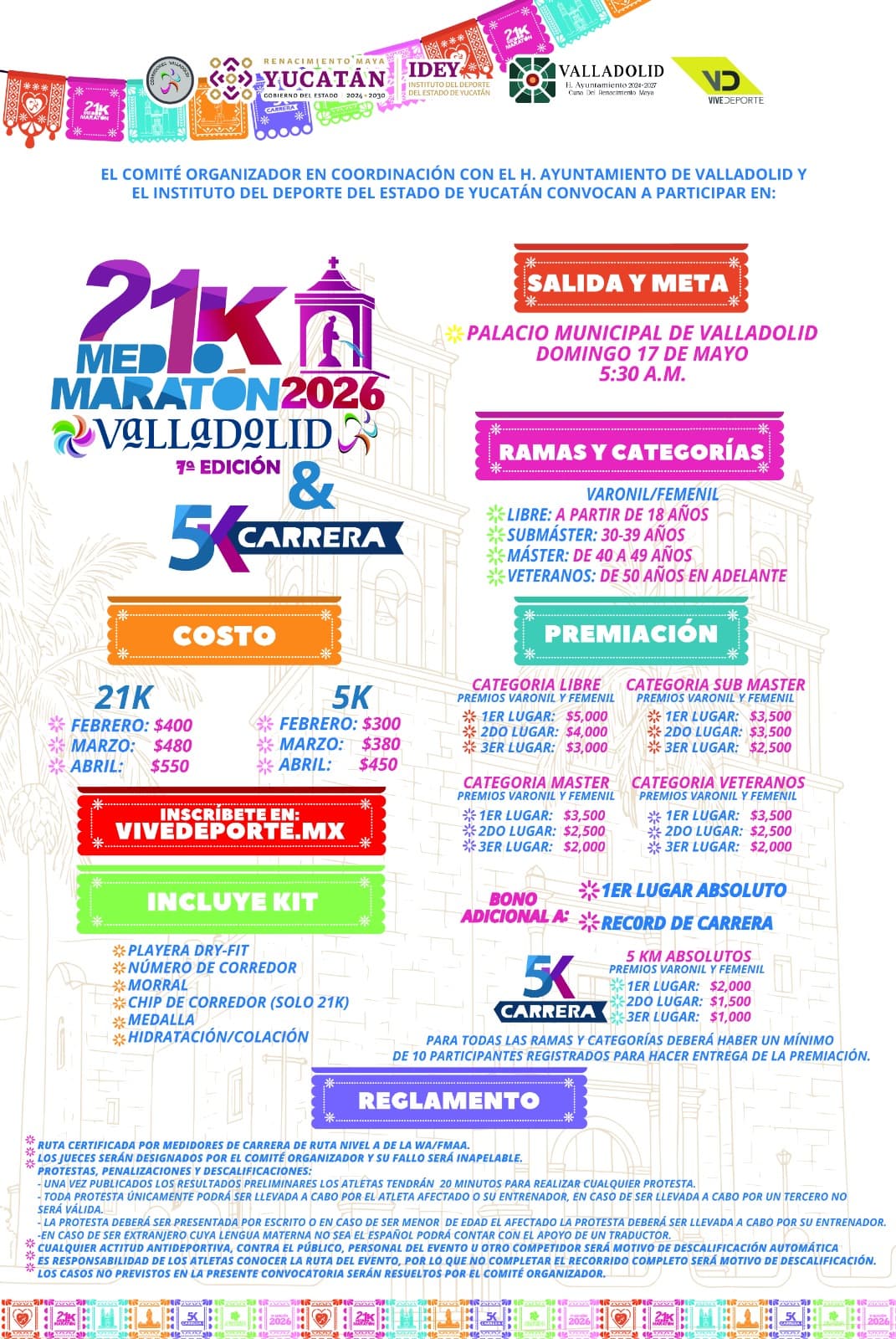 Flyer 21K Medio Maratón Valladolid 2026 & 5K Carrera