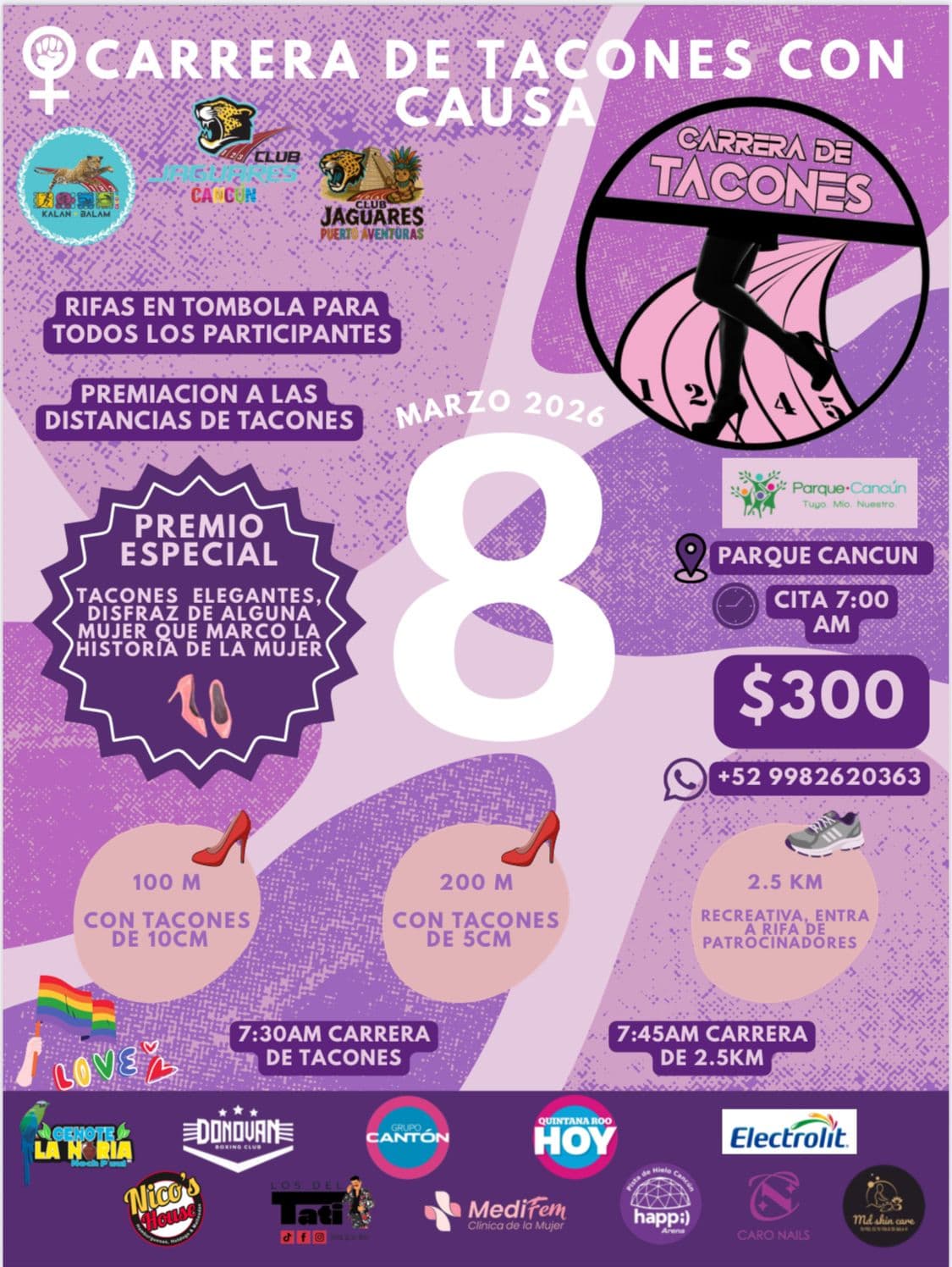 Flyer Carrera de Tacones con Causa 2026