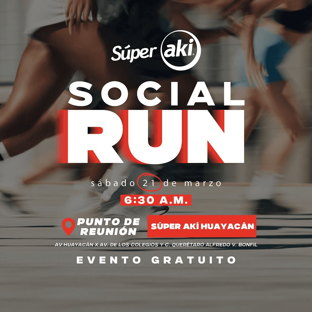 Flyer Súper Aki SOCIAL RUN 2026