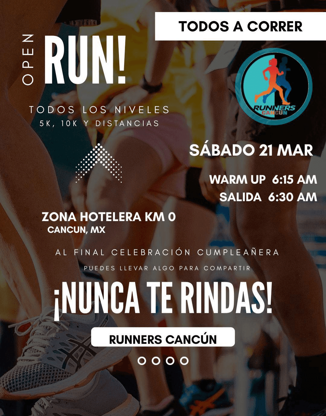 Flyer OPEN RUN! Runners Cancún 2026