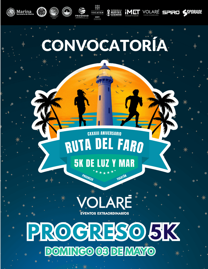 Flyer Carrera del Faro: CXXXIII Aniversario del Faro de Progreso