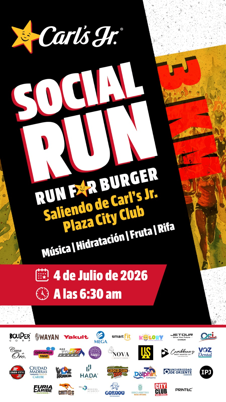 Flyer Social Run Carl's Jr. Plaza City Club